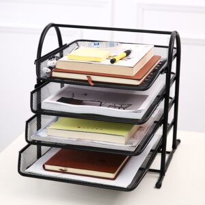 4 Tiers Metal File Tray Paper And Documents Organizer