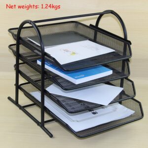 4 Tiers Metal File Tray Paper And Documents Organizer