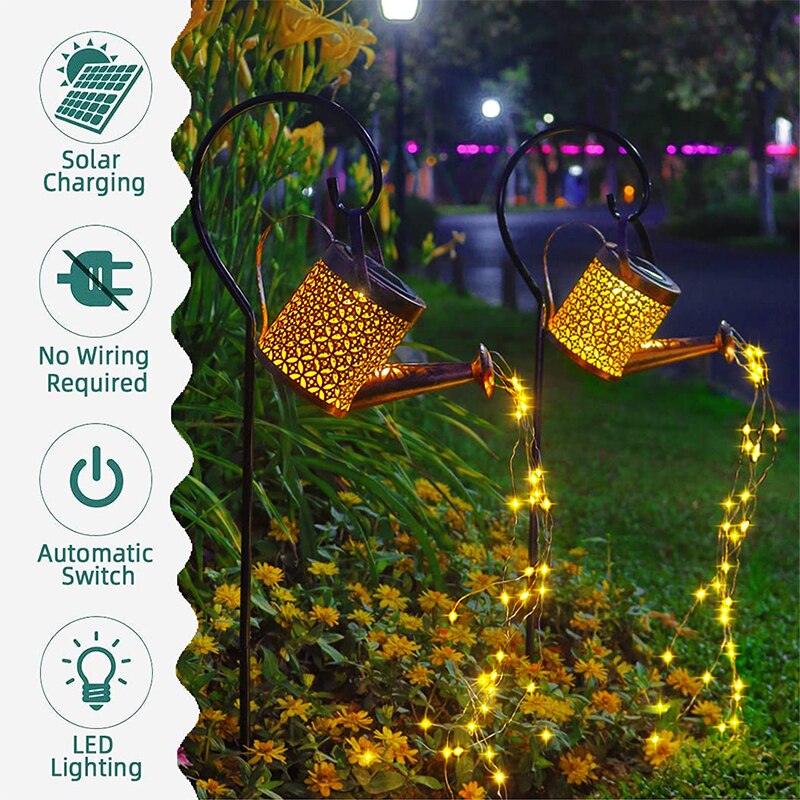 Solar Lights Outdoor Decorative Kettle Art Lamp - Image 3