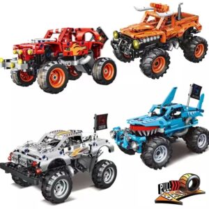 New Technical Pull Back Monster Bricks Kids Auto Toy